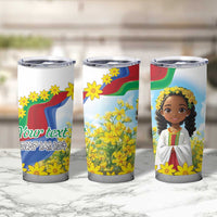 Happy Enkutatash Eritrea Personalized Tumbler Cup Beautiful Girl Adey Abeba Flower - Wonder Print Shop