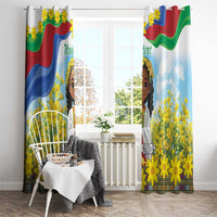 Happy Enkutatash Eritrea Personalized Window Curtain Beautiful Girl Adey Abeba Flower - Wonder Print Shop