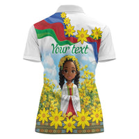 Happy Enkutatash Eritrea Personalized Women Polo Shirt Beautiful Girl Adey Abeba Flower - Wonder Print Shop