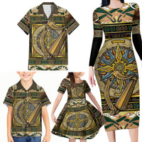 Ireland Shamrock Family Matching Long Sleeve Bodycon Dress and Hawaiian Shirt Celtic Knot Traditional Irish Symbol LT9 - Wonder Print Shop