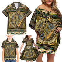 Ireland Shamrock Family Matching Off Shoulder Short Dress and Hawaiian Shirt Celtic Knot Traditional Irish Symbol LT9 - Wonder Print Shop