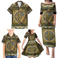 Ireland Shamrock Family Matching Puletasi Dress and Hawaiian Shirt Celtic Knot Traditional Irish Symbol - Wonder Print Shop