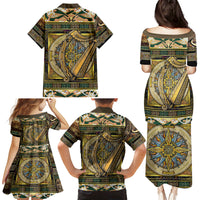 Ireland Shamrock Family Matching Puletasi Dress and Hawaiian Shirt Celtic Knot Traditional Irish Symbol - Wonder Print Shop