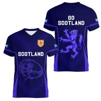 Scotland Rugby Women V Neck T Shirt Scottish Thistle World Cup 2023 - Wonder Print Shop