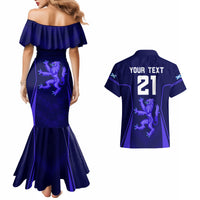 Custom Scotland Rugby Couples Matching Mermaid Dress and Hawaiian Shirt Scottish Thistle World Cup 2023 LT9 - Wonder Print Shop