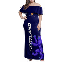 Scotland Rugby Family Matching Off Shoulder Maxi Dress and Hawaiian Shirt Go Scottish World Cup Sporty Style LT9 - Wonder Print Shop