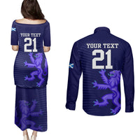 Custom Scotland Rugby Couples Matching Puletasi Dress and Long Sleeve Button Shirts Go Scottish World Cup Sporty Style LT9 - Wonder Print Shop