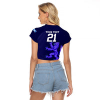 Custom Scotland Rugby Raglan Cropped T Shirt Go Scottish World Cup Sporty Style - Wonder Print Shop