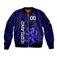 Custom Scotland Rugby Sleeve Zip Bomber Jacket Go Scottish World Cup Sporty Style - Wonder Print Shop