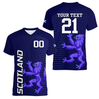 Custom Scotland Rugby Women V Neck T Shirt Go Scottish World Cup Sporty Style - Wonder Print Shop