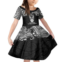 New Zealand Te Reo Maori Family Matching Mermaid Dress and Hawaiian Shirt Kia Kaha Maori Language Week Black Style LT9 - Wonder Print Shop