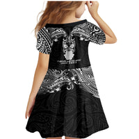 New Zealand Te Reo Maori Family Matching Mermaid Dress and Hawaiian Shirt Kia Kaha Maori Language Week Black Style LT9 - Wonder Print Shop