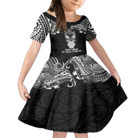 New Zealand Te Reo Maori Family Matching Puletasi Dress and Hawaiian Shirt Kia Kaha Maori Language Week Black Style - Wonder Print Shop