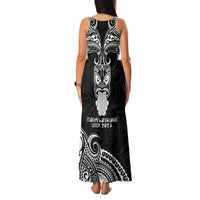 New Zealand Te Reo Maori Family Matching Tank Maxi Dress and Hawaiian Shirt Kia Kaha Maori Language Week Black Style - Wonder Print Shop