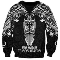 New Zealand Te Reo Maori Sweatshirt Kia Kaha Maori Language Week Black Style - Wonder Print Shop