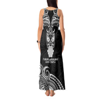 New Zealand Te Reo Maori Tank Maxi Dress Kia Kaha Maori Language Week Black Style - Wonder Print Shop
