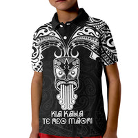Personalised New Zealand Te Reo Maori Kid Polo Shirt Kia Kaha Maori Language Week Black Style - Wonder Print Shop