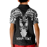 Personalised New Zealand Te Reo Maori Kid Polo Shirt Kia Kaha Maori Language Week Black Style - Wonder Print Shop