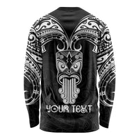 Personalised New Zealand Te Reo Maori Long Sleeve Shirt Kia Kaha Maori Language Week Black Style - Wonder Print Shop
