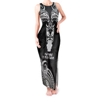Personalised New Zealand Te Reo Maori Tank Maxi Dress Kia Kaha Maori Language Week Black Style - Wonder Print Shop