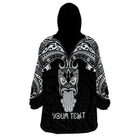 Personalised New Zealand Te Reo Maori Wearable Blanket Hoodie Kia Kaha Maori Language Week Black Style - Wonder Print Shop