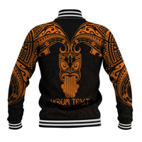 Personalised New Zealand Te Reo Maori Baseball Jacket Kia Kaha Maori Language Week Gold Style LT9 - Wonder Print Shop