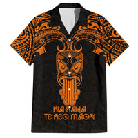 Personalised New Zealand Te Reo Maori Family Matching Short Sleeve Bodycon Dress and Hawaiian Shirt Kia Kaha Maori Language Week Gold Style - Wonder Print Shop