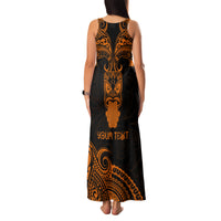 Personalised New Zealand Te Reo Maori Family Matching Tank Maxi Dress and Hawaiian Shirt Kia Kaha Maori Language Week Gold Style - Wonder Print Shop