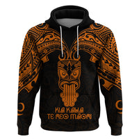 Personalised New Zealand Te Reo Maori Hoodie Kia Kaha Maori Language Week Gold Style - Wonder Print Shop