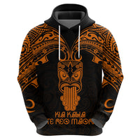 Personalised New Zealand Te Reo Maori Hoodie Kia Kaha Maori Language Week Gold Style - Wonder Print Shop
