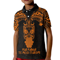 Personalised New Zealand Te Reo Maori Kid Polo Shirt Kia Kaha Maori Language Week Gold Style - Wonder Print Shop