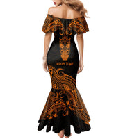 Personalised New Zealand Te Reo Maori Mermaid Dress Kia Kaha Maori Language Week Gold Style - Wonder Print Shop