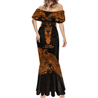 Personalised New Zealand Te Reo Maori Mermaid Dress Kia Kaha Maori Language Week Gold Style - Wonder Print Shop