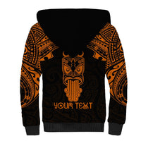 Personalised New Zealand Te Reo Maori Sherpa Hoodie Kia Kaha Maori Language Week Gold Style - Wonder Print Shop
