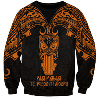 Personalised New Zealand Te Reo Maori Sweatshirt Kia Kaha Maori Language Week Gold Style - Wonder Print Shop
