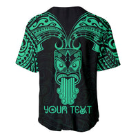 Personalised New Zealand Te Reo Maori Baseball Jersey Kia Kaha Maori Language Week Green Style LT9 - Wonder Print Shop