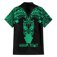 Personalised New Zealand Te Reo Maori Family Matching Puletasi Dress and Hawaiian Shirt Kia Kaha Maori Language Week Green Style - Wonder Print Shop