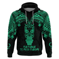 Personalised New Zealand Te Reo Maori Hoodie Kia Kaha Maori Language Week Green Style - Wonder Print Shop
