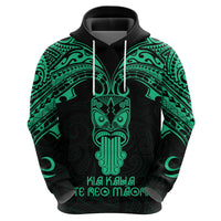 Personalised New Zealand Te Reo Maori Hoodie Kia Kaha Maori Language Week Green Style - Wonder Print Shop