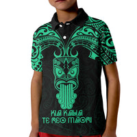 Personalised New Zealand Te Reo Maori Kid Polo Shirt Kia Kaha Maori Language Week Green Style - Wonder Print Shop
