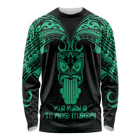 Personalised New Zealand Te Reo Maori Long Sleeve Shirt Kia Kaha Maori Language Week Green Style - Wonder Print Shop
