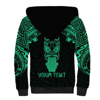 Personalised New Zealand Te Reo Maori Sherpa Hoodie Kia Kaha Maori Language Week Green Style - Wonder Print Shop