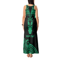 Personalised New Zealand Te Reo Maori Tank Maxi Dress Kia Kaha Maori Language Week Green Style - Wonder Print Shop