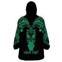 Personalised New Zealand Te Reo Maori Wearable Blanket Hoodie Kia Kaha Maori Language Week Green Style - Wonder Print Shop