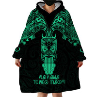 Personalised New Zealand Te Reo Maori Wearable Blanket Hoodie Kia Kaha Maori Language Week Green Style - Wonder Print Shop