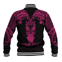 Personalised New Zealand Te Reo Maori Baseball Jacket Kia Kaha Maori Language Week Pink Style LT9 - Wonder Print Shop