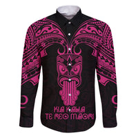 Personalised New Zealand Te Reo Maori Family Matching Puletasi Dress and Hawaiian Shirt Kia Kaha Maori Language Week Pink Style - Wonder Print Shop