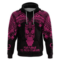 Personalised New Zealand Te Reo Maori Hoodie Kia Kaha Maori Language Week Pink Style - Wonder Print Shop