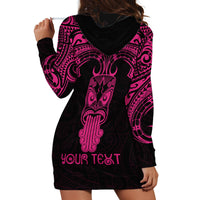 Personalised New Zealand Te Reo Maori Hoodie Dress Kia Kaha Maori Language Week Pink Style - Wonder Print Shop