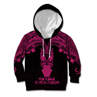 Personalised New Zealand Te Reo Maori Kid Hoodie Kia Kaha Maori Language Week Pink Style - Wonder Print Shop